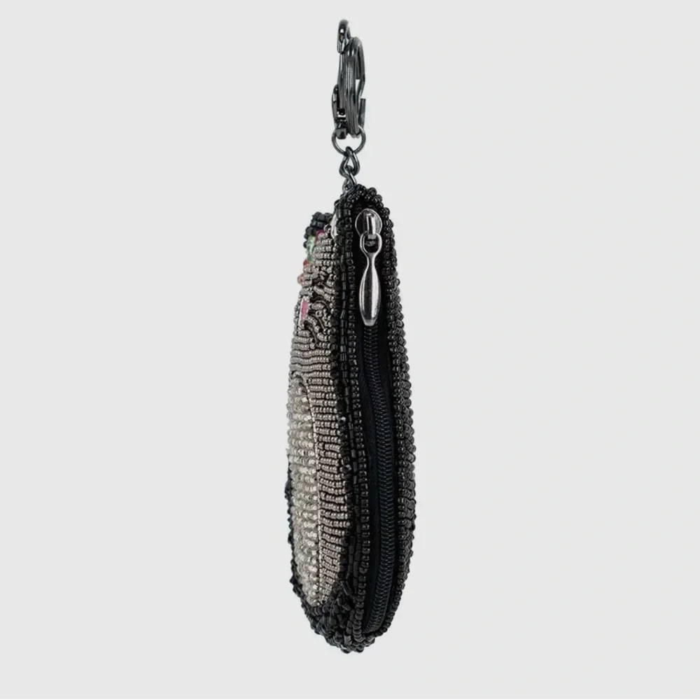 Mary Frances Accessories Pounce Hand Made Beaded Key Fob Card Holder Coin Purse